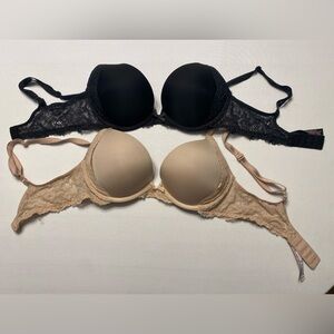Victoria's Secret Black and Tan Bras with Molded Cups